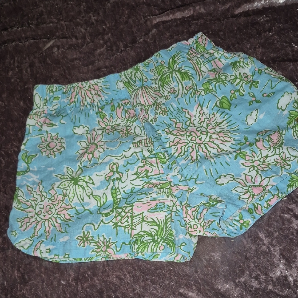 NWOT Lilly Pulitzer Lagoon Linen Short - Fresh Water Blue Sunbathers Bliss